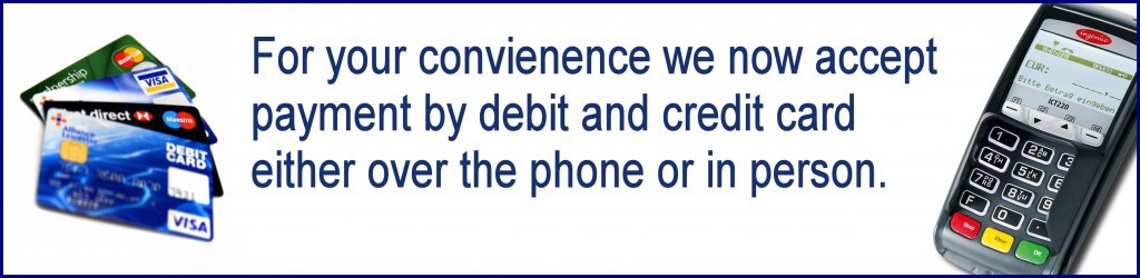 Now Accepting Credit & Debit Cards